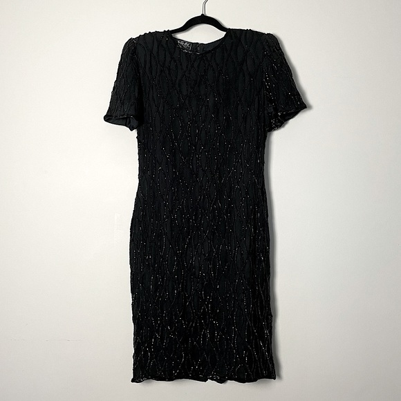black dress with beaded embroidery - Picture 1 of 5
